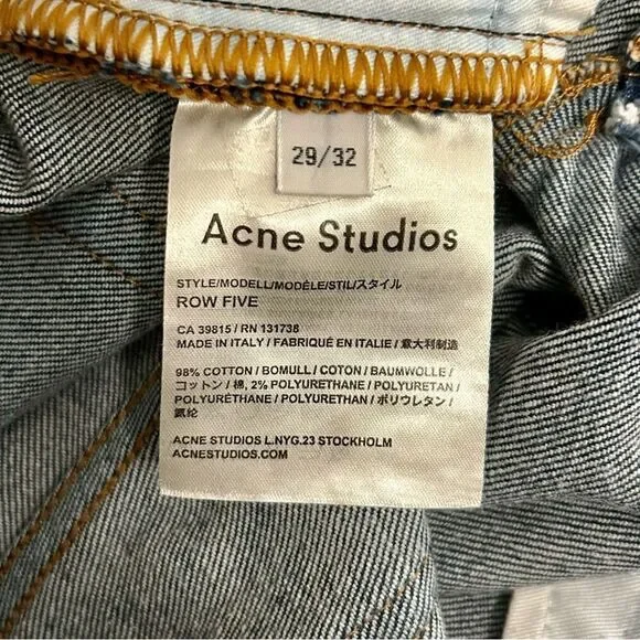 Acne Studios Row Five Jeans. Size 29/32 - Picture 10 of 11
